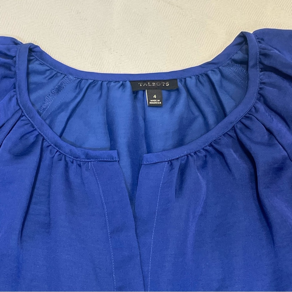 Talbots Royal Blue Blouse Shirt. Women’s Size 4 - Small - Picture 3 of 9